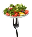 Fork with fresh salad Royalty Free Stock Photo