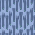 Fork hand draw seamless pattern background. Minimal scandinavian design