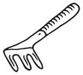 Fork hoe sketch. Gardening tool doodle icon