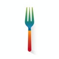 Colorful Multi Color Fork Vector Illustration In Roni Horn Style Royalty Free Stock Photo