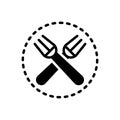 Black solid icon for Fork, object and crockery Royalty Free Stock Photo