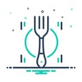 Mix icon for Fork, plate and food Royalty Free Stock Photo