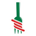 Fork icon with spaghetti Italian food Vector