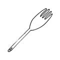 Fork icon, sticker. sketch hand drawn doodle style. vector, minimalism, monochrome. dishes, cooking, food Royalty Free Stock Photo