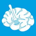 Fork is inserted into the brain icon white