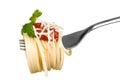 Fork with just spaghetti around Royalty Free Stock Photo