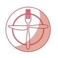 Fork and knife with dish cutlery