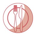 Fork and knife with dish cutlery