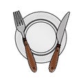 Fork and knife with dish cutlery