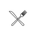 fork and knife icon. Element of otel and motels for mobile concept and web apps. Thin line icon for website design and development