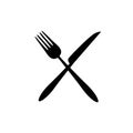 Fork and knife icon vector. Eat symbol. Royalty Free Stock Photo