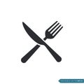 Fork and Knife Icon Vector Template Illustration Design Royalty Free Stock Photo