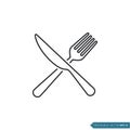 Fork and Knife Icon Vector Template Illustration Design Royalty Free Stock Photo