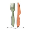 Fork and knife utensils vector illustration Royalty Free Stock Photo