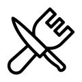 Fork Knife line vector icon which can easily modify or edit Royalty Free Stock Photo