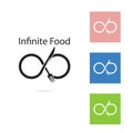 Fork and knife logo elements design.Food and infinity icon. Royalty Free Stock Photo