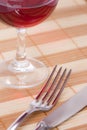 Fork and knife on placemat Royalty Free Stock Photo