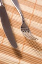 Fork and knife on placemat Royalty Free Stock Photo