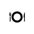 Fork knife and plate icon and simple flat symbol for website,mobile,logo,app,UI Royalty Free Stock Photo