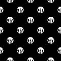 Fork, knife, plate and spoon seamless pattern isolated on black background Royalty Free Stock Photo
