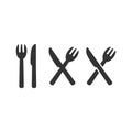 Fork and knife crossed, diner and restaurant sign. Royalty Free Stock Photo