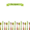 Fork, Knife, Spoon hand drawing sketch set Royalty Free Stock Photo