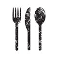 Fork knife and spoon icon logo. Simple flat shape restaurant or cafe place sign. Kitchen and diner menu symbol.