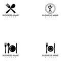 Fork, knife and spoon icon logo vector template.design for restaurant. Royalty Free Stock Photo