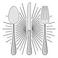 Fork, Knife, Spoon - Illustration/ Clipart
