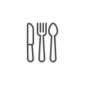 Fork knife spoon line icon