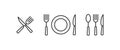 Fork ,knife, spoon, plate line icon. Dining sign vector Royalty Free Stock Photo