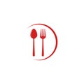 fork knife spoon for restaurant and food logo template vector icon illustration Royalty Free Stock Photo