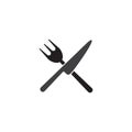 Fork knife symbol silhouette design icon vector Royalty Free Stock Photo