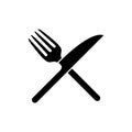 Fork and knife vector icon cutlery restaurant food symbol. Dinning illustration fork knife.