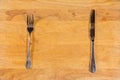 Fork and Knife on Wooden Surface
