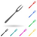 fork for lemon multi color style icon. Simple glyph, flat vector of kitchen tools icons for ui and ux, website or mobile