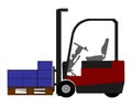 Fork lift with boxes