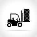 Fork lift icon on white background Royalty Free Stock Photo