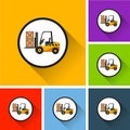 Fork lift icons with long shadow