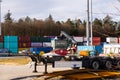 Shipping containers at train station Royalty Free Stock Photo