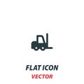 Fork lift truck loader icon in a flat style. Vector illustration pictogram on white background. Isolated symbol suitable for Royalty Free Stock Photo