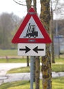 Fork lift trucks warning sign Royalty Free Stock Photo