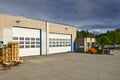 Fork lifter in warehouse