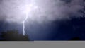 Fork lightning striking down during summer storm, beautiful scene, weather Royalty Free Stock Photo