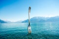 Fork monument in Geneva lake