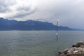 Fork monument in the lake in Vevey
