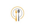 Fork, plate, spoon icon vector