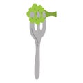 Fork with resh vegetable isolated icon