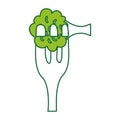 Fork with resh vegetable isolated icon