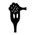 Fork with resh vegetable isolated icon